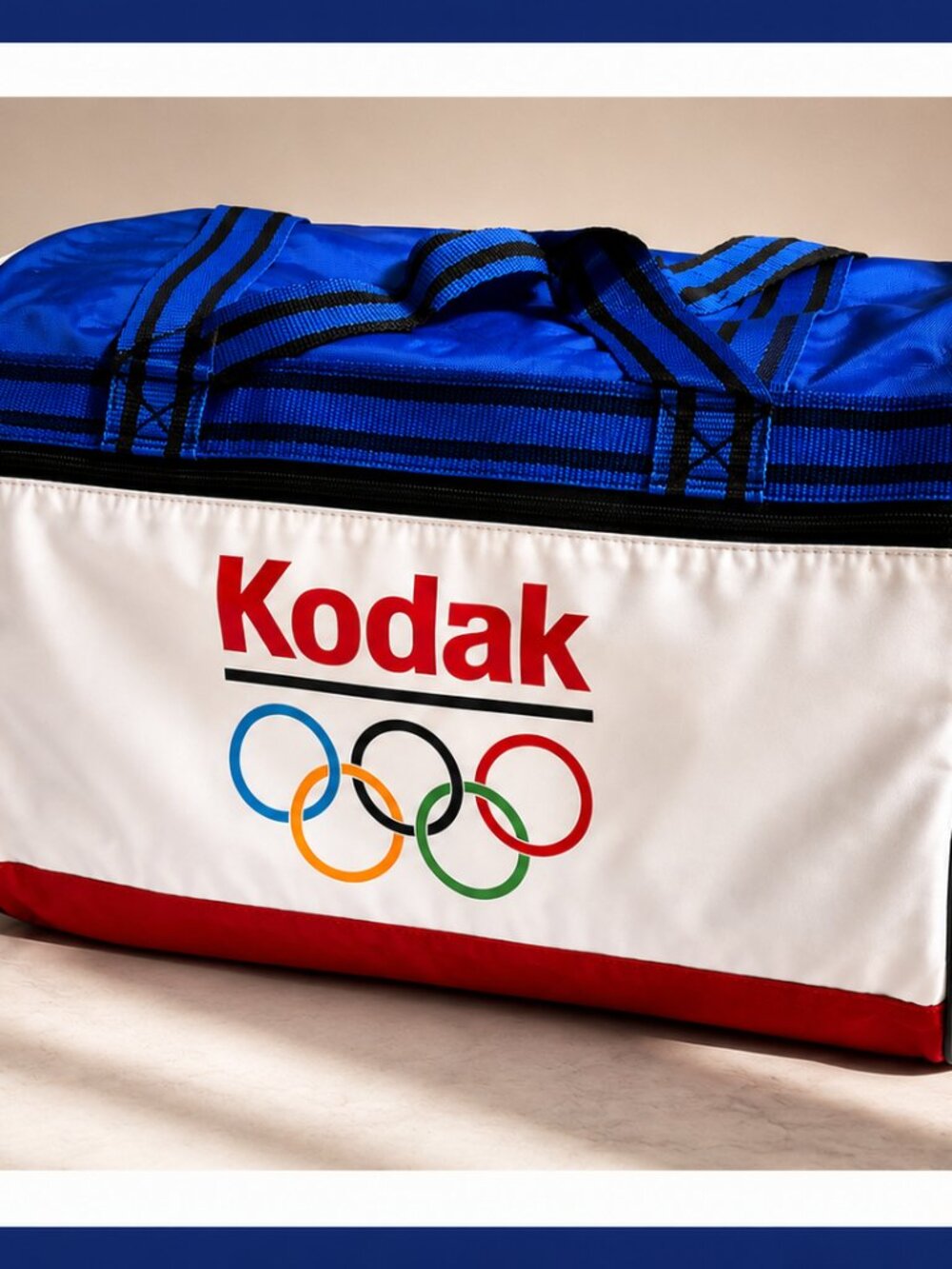 Vintage Kodak Olympic Sponsor Duffel Bag NOS Red White Blue Travel Gym Bag